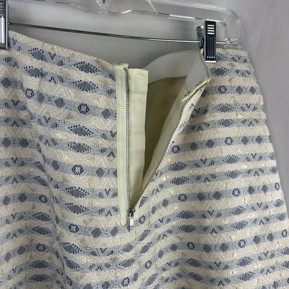 J.Crew Factory  Women Skirt Size 10 A-Line Geometric Print Career Party Metallic